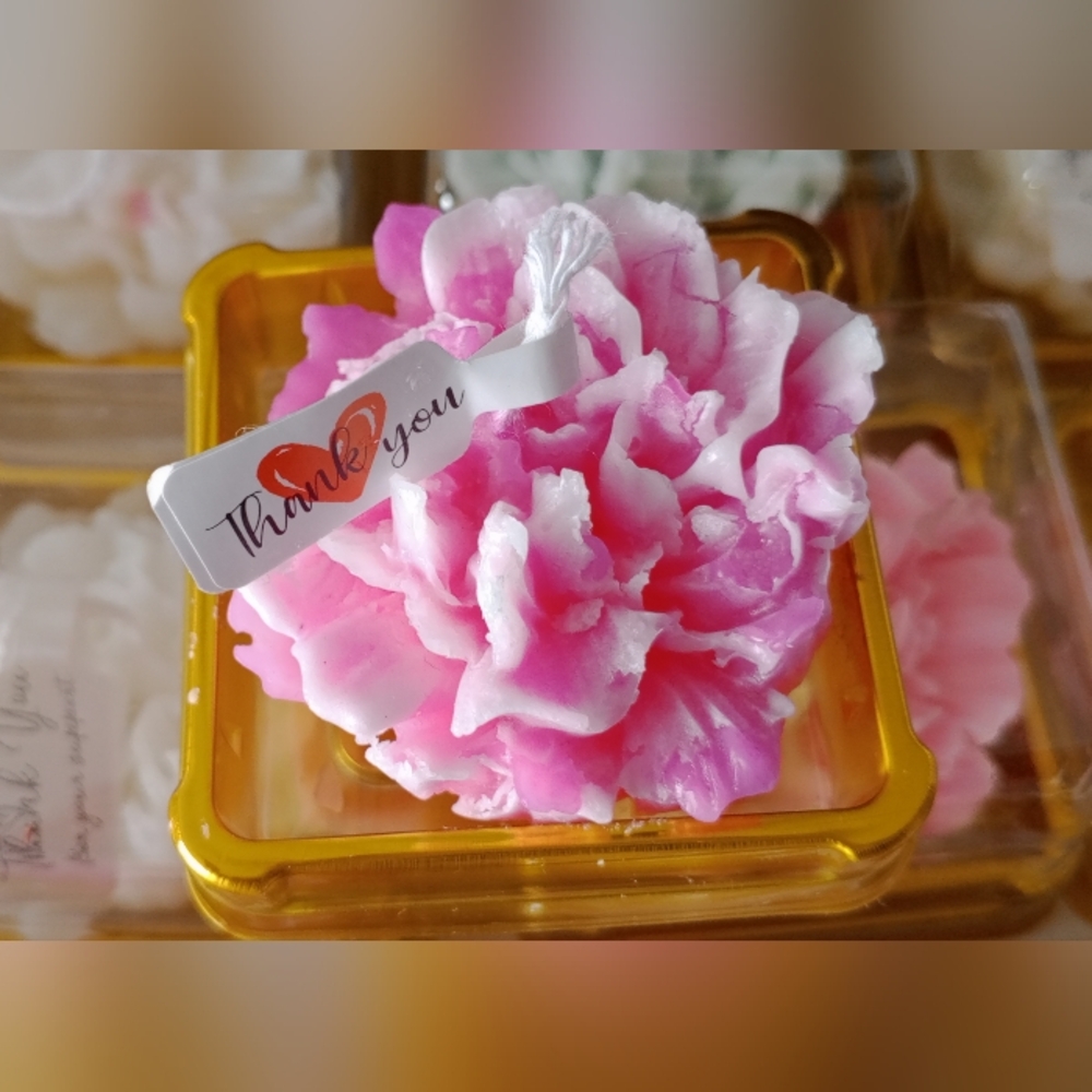 Pink and White Candle Holder Accent